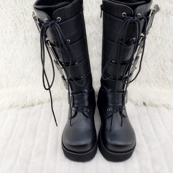 Brand New Trashville 518 Platform Goth Mens Knee Boots - Picture 8 of 13